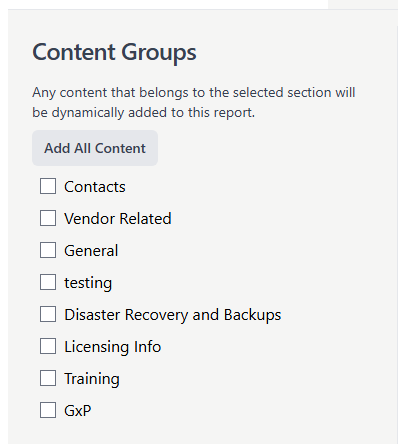 Content Groups